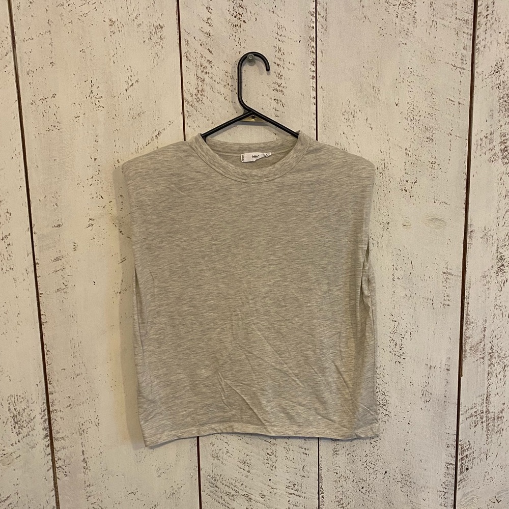 Grey T-Shirt with shoulder pads
